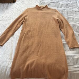 Magaschoni Camel Long-Sleeve Dress